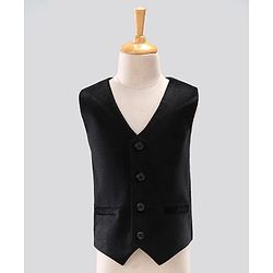 Pine Kids 3 Piece Full Sleeves Party Suit With Bow - Black White