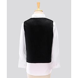 Pine Kids 3 Piece Full Sleeves Party Suit With Bow - Black White