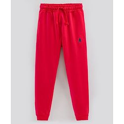 Pine Kids Full Length Biowashed & Solid Trackpants - Red