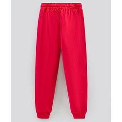 Pine Kids Full Length Biowashed & Solid Trackpants - Red