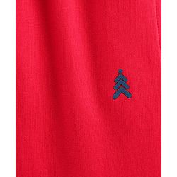 Pine Kids Full Length Biowashed & Solid Trackpants - Red