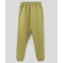 Pine Kids Full Length Biowashed & Solid Trackpants - Olive Green