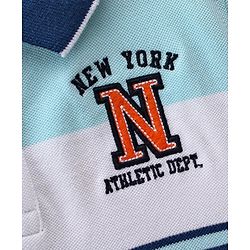 Pine Kids Half Sleeves Biowashed Striped T-Shirt - Blue White