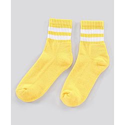 Pine Kids Ankle Length Anti Microbial Washed Socks Stripe Design Pack Of 5 - Red Grey Yellow Black White