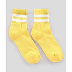 Pine Kids Ankle Length Anti Microbial Washed Socks Stripe Design Pack Of 5 - Red Grey Yellow Black White