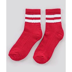 Pine Kids Ankle Length Anti Microbial Washed Socks Stripe Design Pack Of 5 - Red Grey Yellow Black White