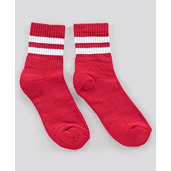 Pine Kids Ankle Length Anti Microbial Washed Socks Stripe Design Pack Of 5 - Red Grey Yellow Black White