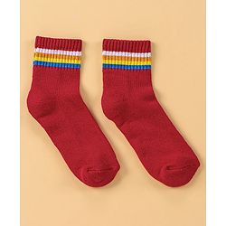 Pine Kids Ankle Length Knitted Socks Stripes Design Pack of 5 - Multicolour