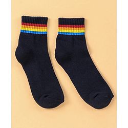 Pine Kids Ankle Length Knitted Socks Stripes Design Pack of 5 - Multicolour