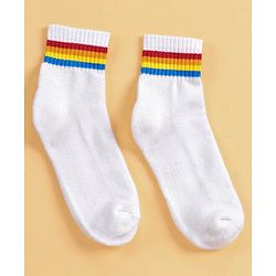 Pine Kids Ankle Length Knitted Socks Stripes Design Pack of 5 - Multicolour