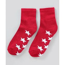 Pine Kids Anti Microbial Washed Socks Star Print Pack Of 3 - Red White Navy