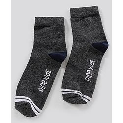 Pine Kids Ankle Length Anti Microbial Washed Socks Text Design Pack Of 3 - Grey Black Yellow