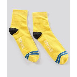 Pine Kids Ankle Length Anti Microbial Washed Socks Text Design Pack Of 3 - Grey Black Yellow