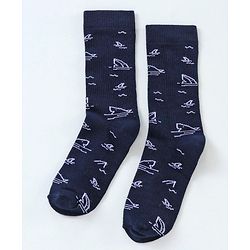 Pine Kids Ankle Length Antimicrobial Socks Set of 3 - Blue