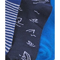 Pine Kids Ankle Length Antimicrobial Socks Set of 3 - Blue