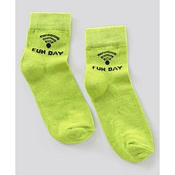 Pine Kids Ankle Length Anti Microbial Washed Socks Text Design Pack Of 7 - Blue Yellow Green Red Black Grey
