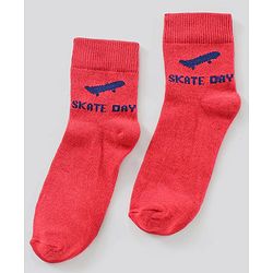 Pine Kids Ankle Length Anti Microbial Washed Socks Text Design Pack Of 7 - Blue Yellow Green Red Black Grey