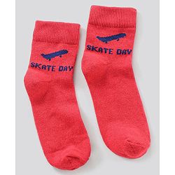 Pine Kids Ankle Length Anti Microbial Washed Socks Text Design Pack Of 7 - Blue Yellow Green Red Black Grey