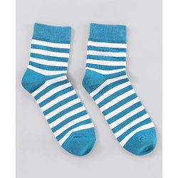 Pine Kids Ankle Length Striped Socks Pack of 5 - Blue