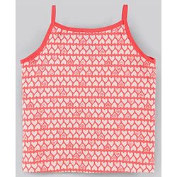 Pine Kids Sleeveless Biowashed Cotton Slips Heart Print Pack Of 3 (Colour May Vary)