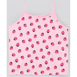 Pine Kids Anti Microbial & Bio Washed Singlet Sleeves Slips Polka Dots & Strawberry Print Pack of 3 (Color May Vary)