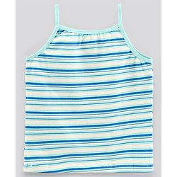 Pine Kids Anti-Microbial & Biowashed Sleeveless Slips Multi Print & Bow Pack Of 3 - Green Blue