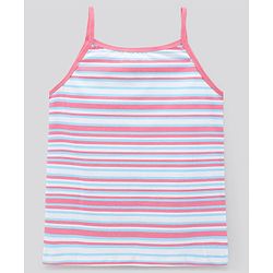 Pine Kids Sleeveless Cotton Lycra  Antimicrobial And BioWashed Slips Stripe Dot And Floral Print Pack Of 3 (Colour May Vary)