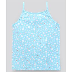 Pine Kids Sleeveless Cotton Lycra  Antimicrobial And BioWashed Slips Stripe Dot And Floral Print Pack Of 3 (Colour May Vary)