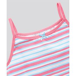 Pine Kids Sleeveless Cotton Lycra  Antimicrobial And BioWashed Slips Stripe Dot And Floral Print Pack Of 3 (Colour May Vary)