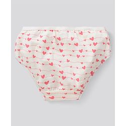 Pine Kids Cotton Lycra Biowashed Panties Heart Print Pack Of 3 (Colour May Vary)