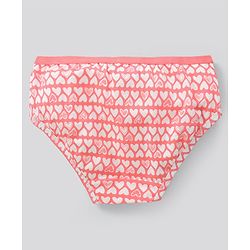 Pine Kids Cotton Lycra Biowashed Panties Heart Print Pack Of 3 (Colour May Vary)