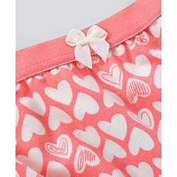 Pine Kids Cotton Lycra Biowashed Panties Heart Print Pack Of 3 (Colour May Vary)