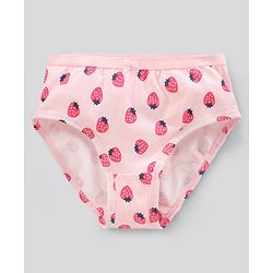 Pine Kids Anti Bacterial & Biowashed Panties Polka Dots & Strawberry Print Pack of 3 (Colour May Vary)