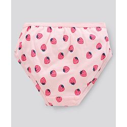 Pine Kids Anti Bacterial & Biowashed Panties Polka Dots & Strawberry Print Pack of 3 (Colour May Vary)