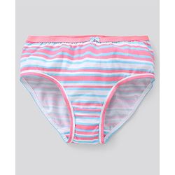 Pine Kids Antimicrobial And Biowashed Cotton Lycra Panties Floral Dot And Stripe Print Pack Of 3 (Colour May Vary)