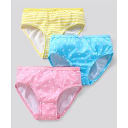 Pine Kids Cotton Lycra Anti Bacterial Panties Stripe And Dot Print Pack Of 3 (Colour May Vary)