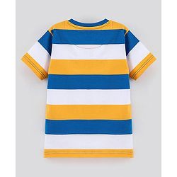 Pine Kids Half Sleeves T-Shirt & Shorts Set Striped - Yellow Blue