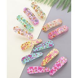 Pine Kids Floral Design Snap Clips Pack Of 12 - Multicolor