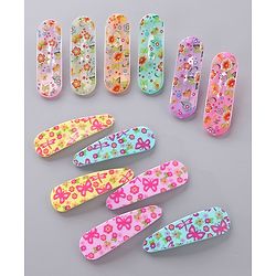 Pine Kids Floral Design Snap Clips Pack Of 12 - Multicolor