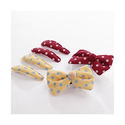 Pine Kids Hair Clips Pack of 6 - Yellow & Maroon