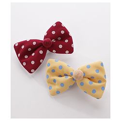 Pine Kids Hair Clips Pack of 6 - Yellow & Maroon