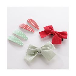 Pine Kids Hair Clips Pack of 6 - Red & Green