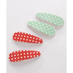 Pine Kids Hair Clips Pack of 6 - Red & Green