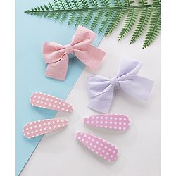 Pine Kids Hair Clips Pack of 6 - Pink & Purple