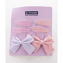 Pine Kids Hair Clips Pack of 6 - Pink & Purple