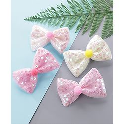 Pine Kids Bow Hair Clips Pack of 4 - Multicolor