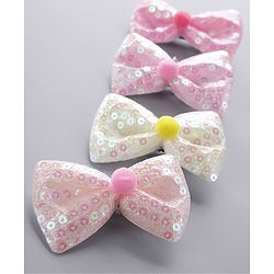 Pine Kids Bow Hair Clips Pack of 4 - Multicolor