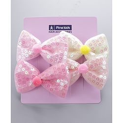 Pine Kids Bow Hair Clips Pack of 4 - Multicolor