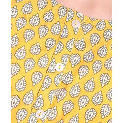 Pine Kids Half Sleeves Printed Ethnic Dress- Yellow
