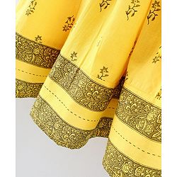 Pine Kids Three Fourth Sleeves Ethnic Dress Floral Print - Yellow